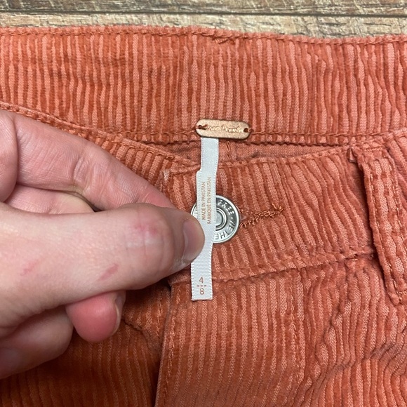 Free People 100% Cotton Ray Corduroy Button Down Mini Skirt Size 4/8 - Picture 3 of 5